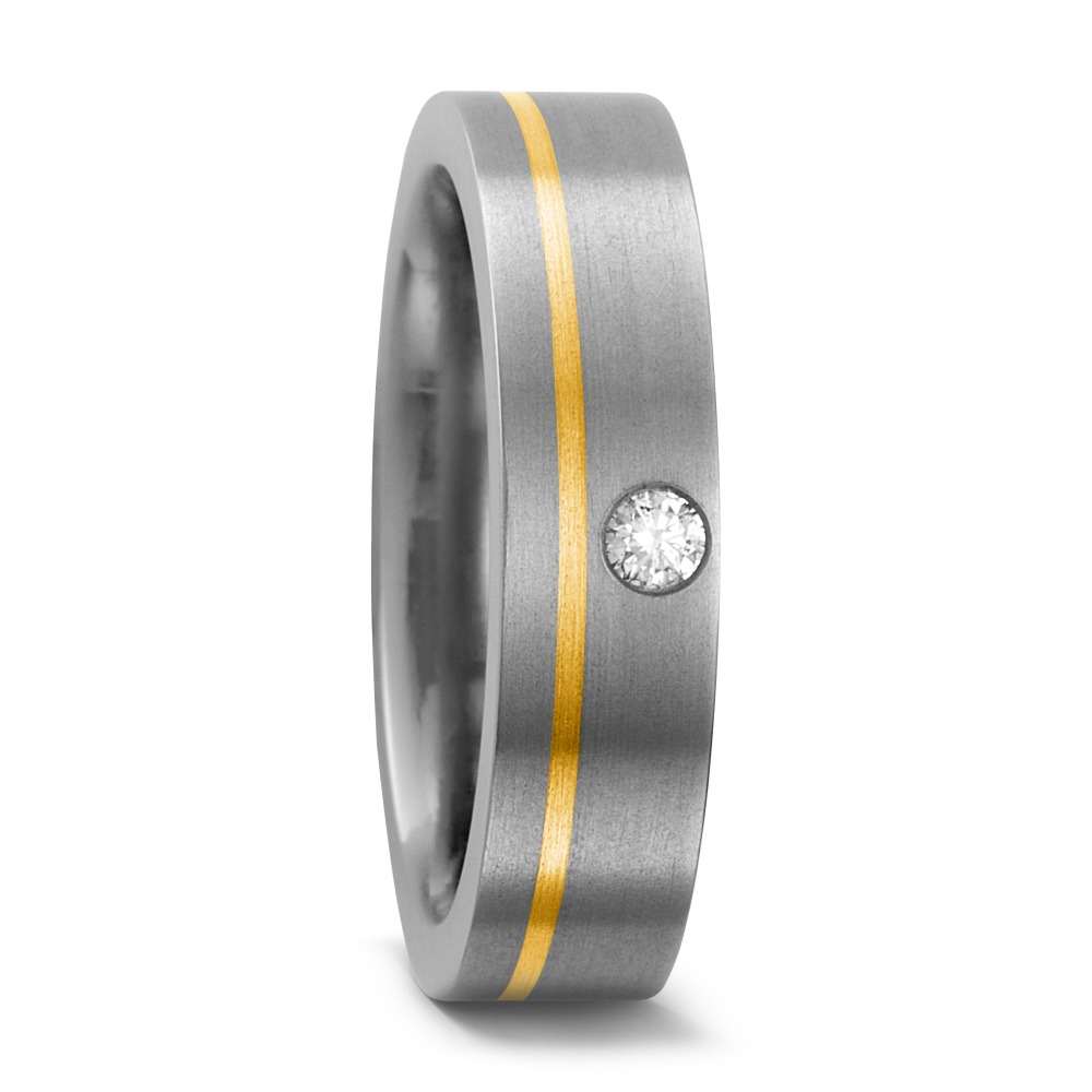 Alliance Titane, Or jaune 18K Diamant 0.05 ct, w-si-535145