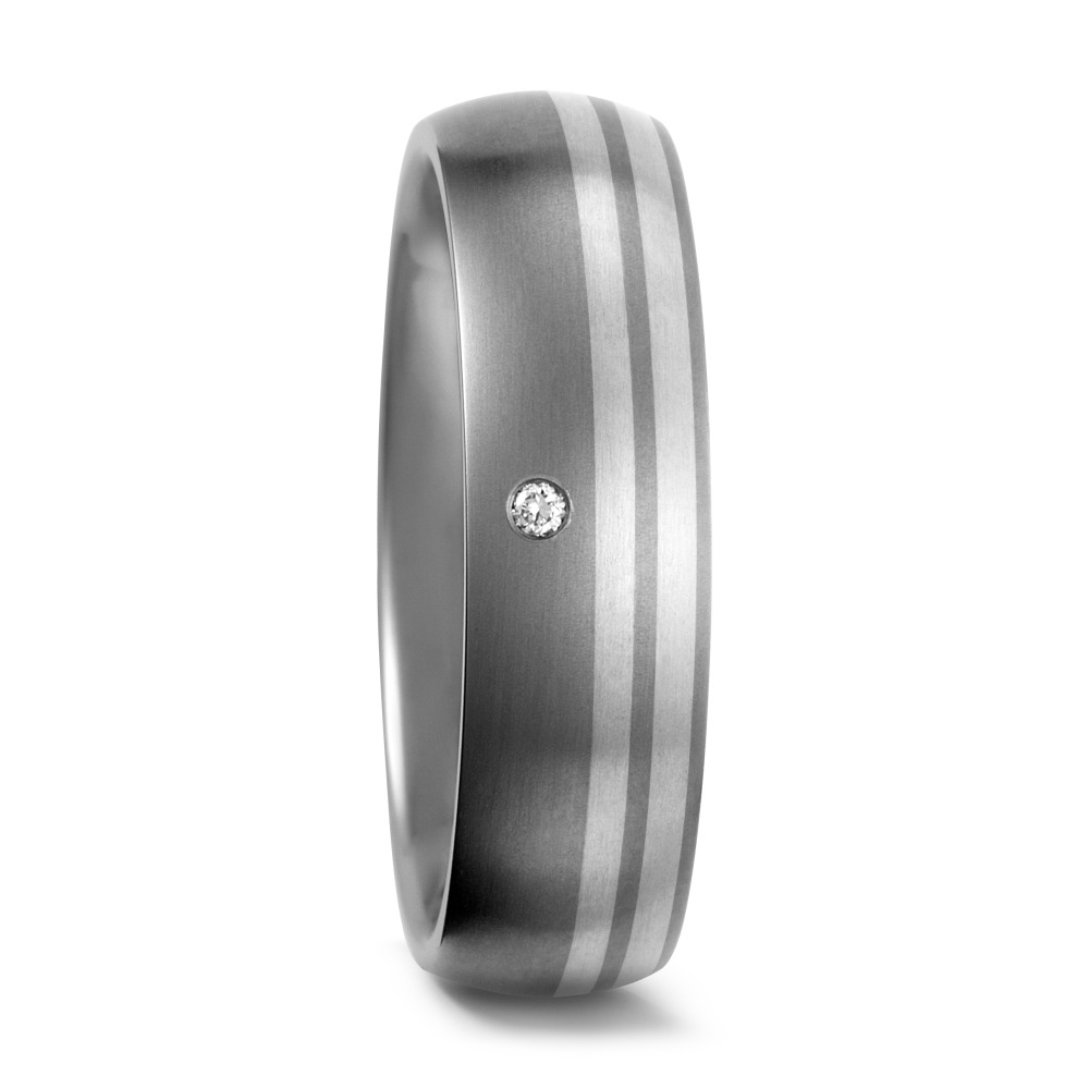 Bague Titane, Or blanc 18K Diamant 0.01 ct, w-si-535149