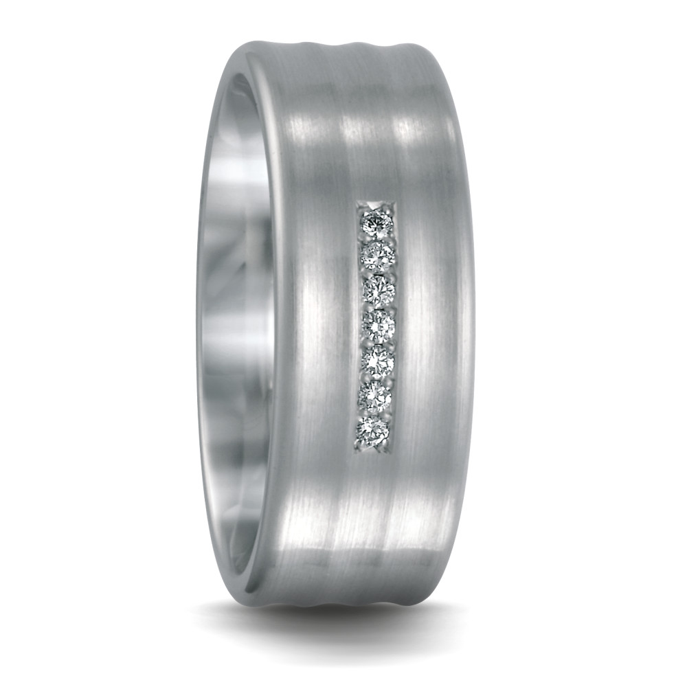 Alliance Or blanc 18K Diamant 0.063 ct, 7 Pierres, tw-si-535279