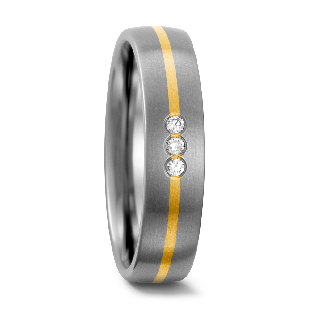 Alliance Titane, Or jaune 18K Diamant 0.06 ct, w-si-535382
