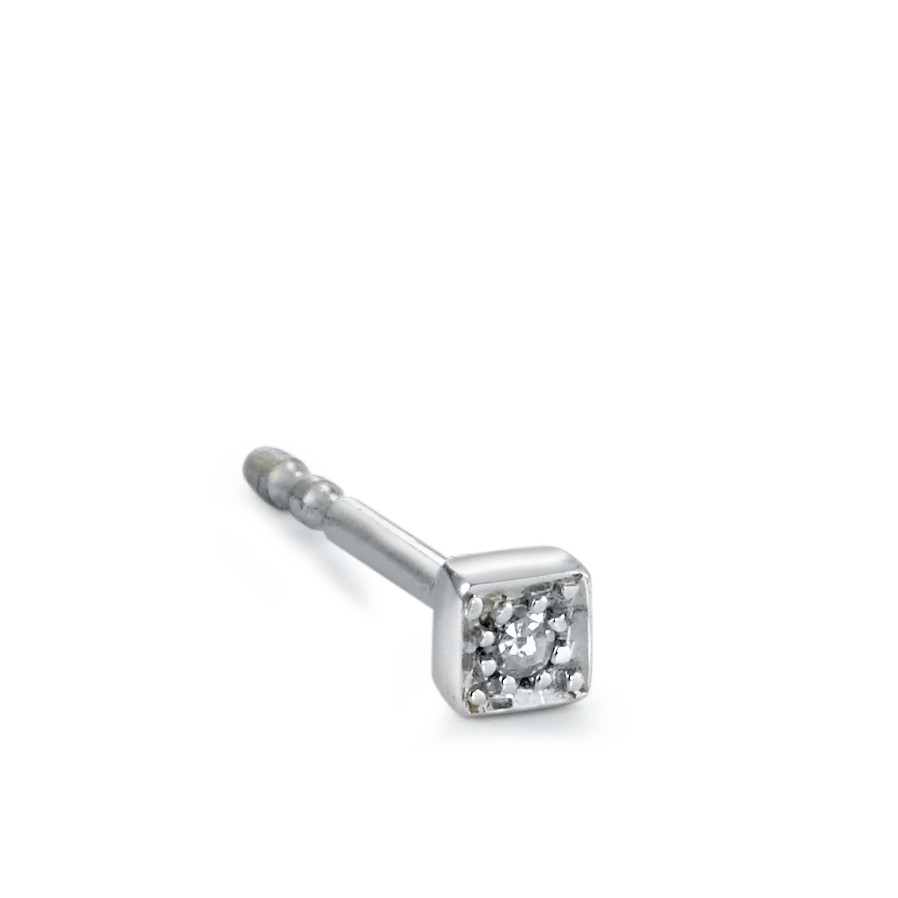 Clous d'oreille à l'unité Or blanc 18K Diamant 0.01 ct, w-si-535851