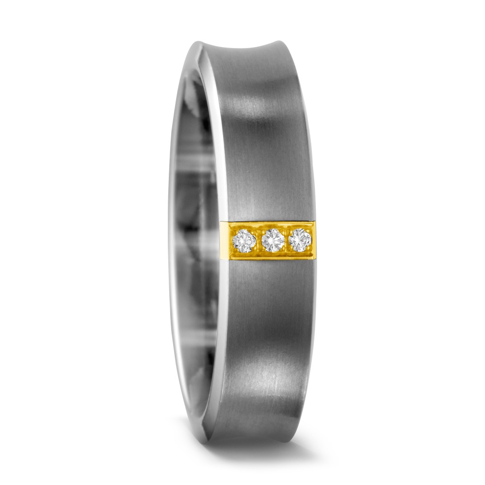 Bague Titane, Or jaune 18K Diamant 0.03 ct, w-si-536854