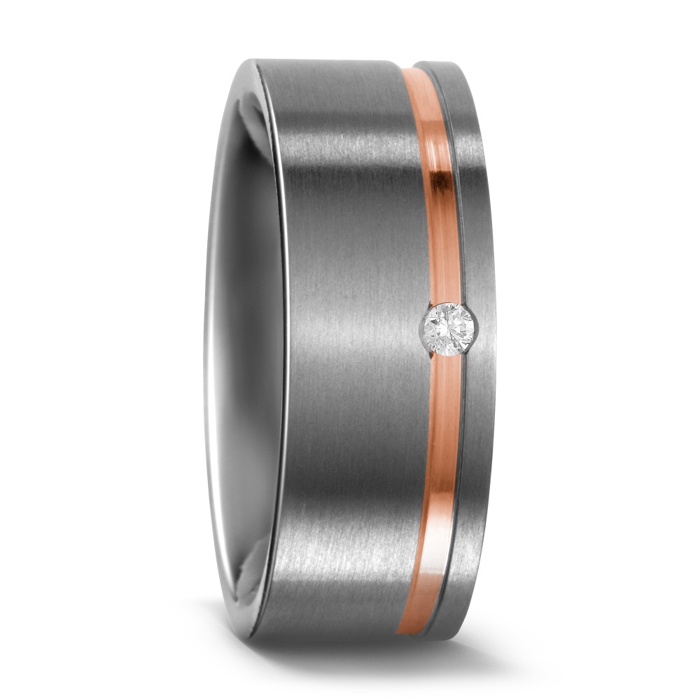 Bague Titane, Or rouge 18K Diamant 0.03 ct, w-si-536856