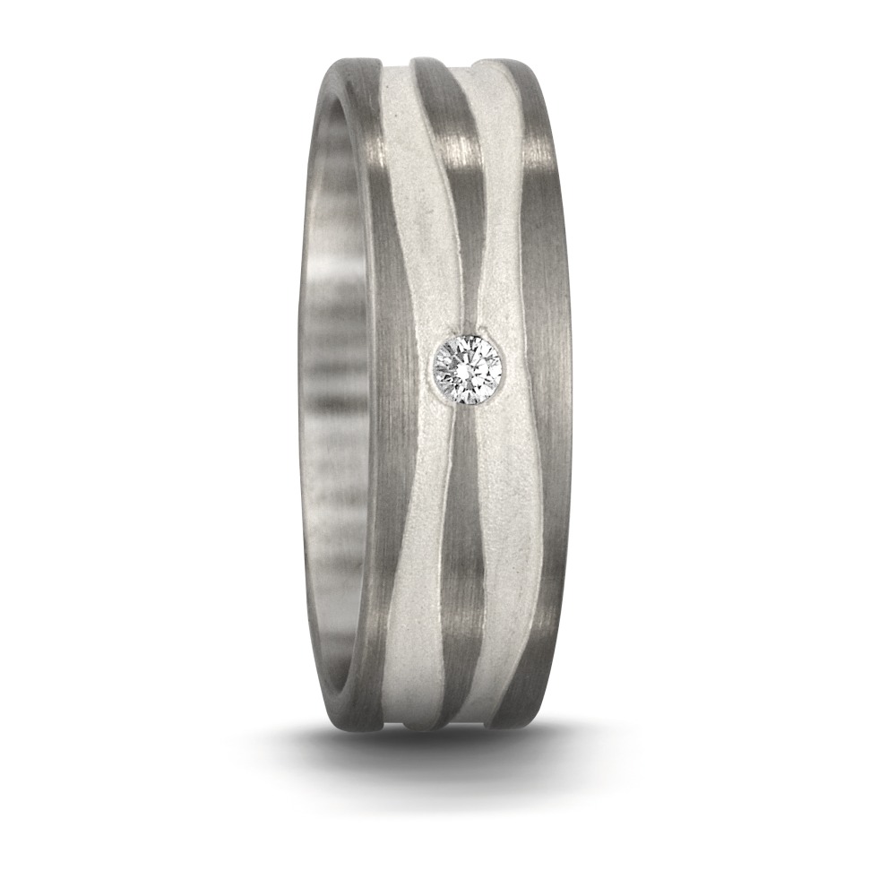 Bague Palladium 950, Argent Diamant 0.03 ct, tw-si-537235