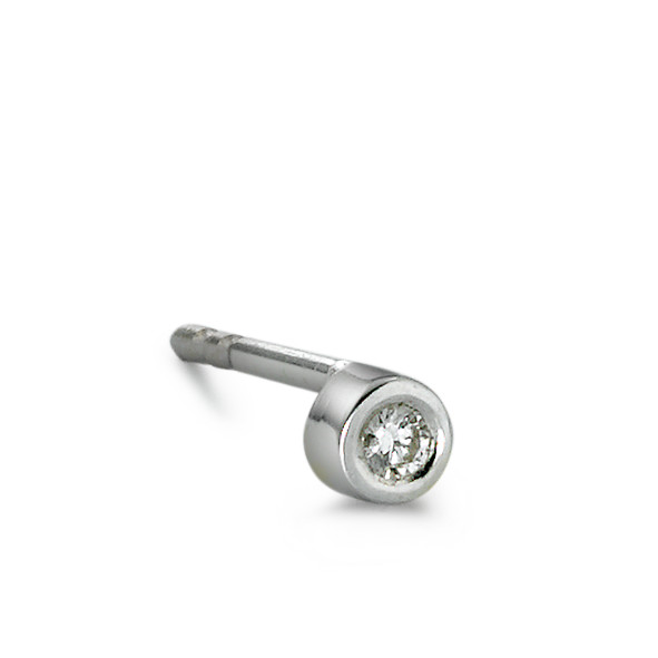 Clous d'oreille à l'unité Or blanc 18K Diamant 0.02 ct, w-si Ø3 mm-537393