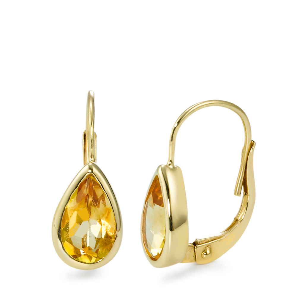 Pendant d'oreilles Or jaune 18K Citrine 2 Pierres-537759