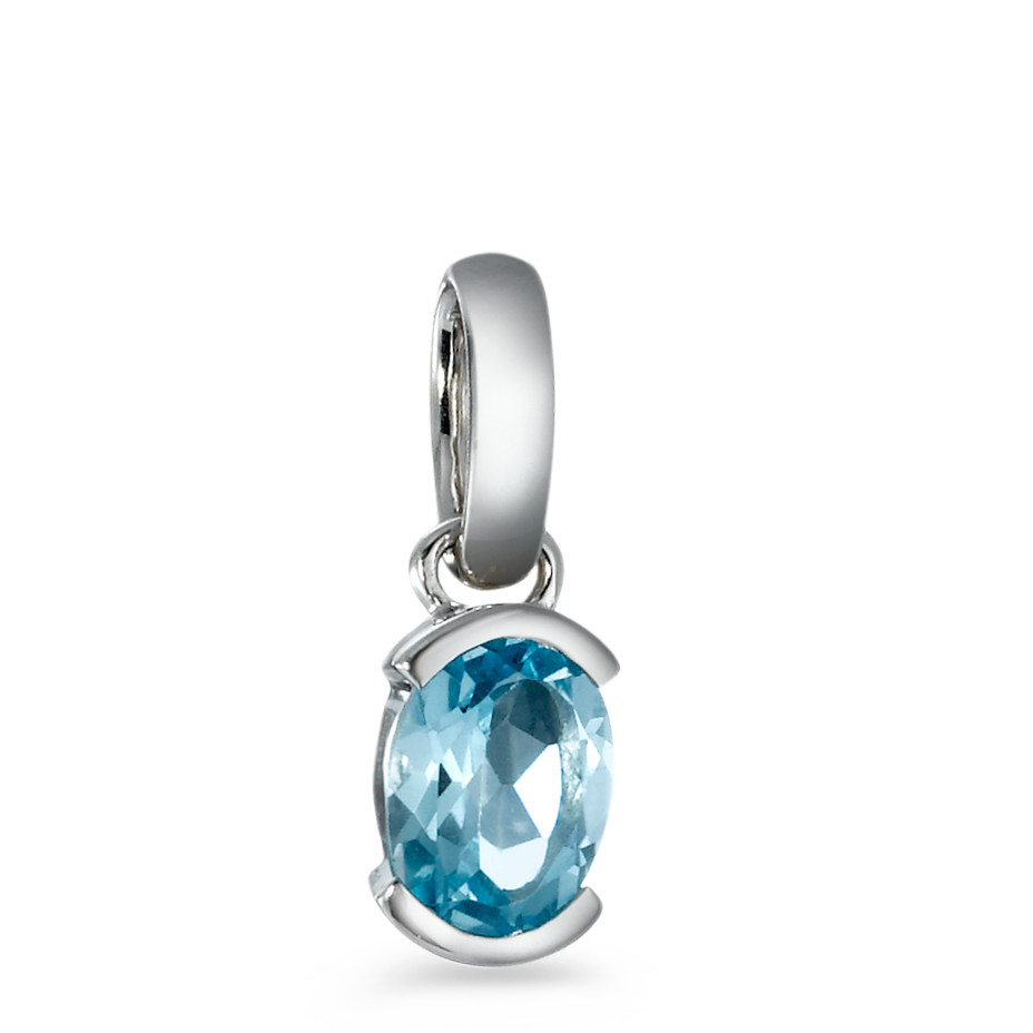 Pendentif Or blanc 18K Topaze bleu-537771