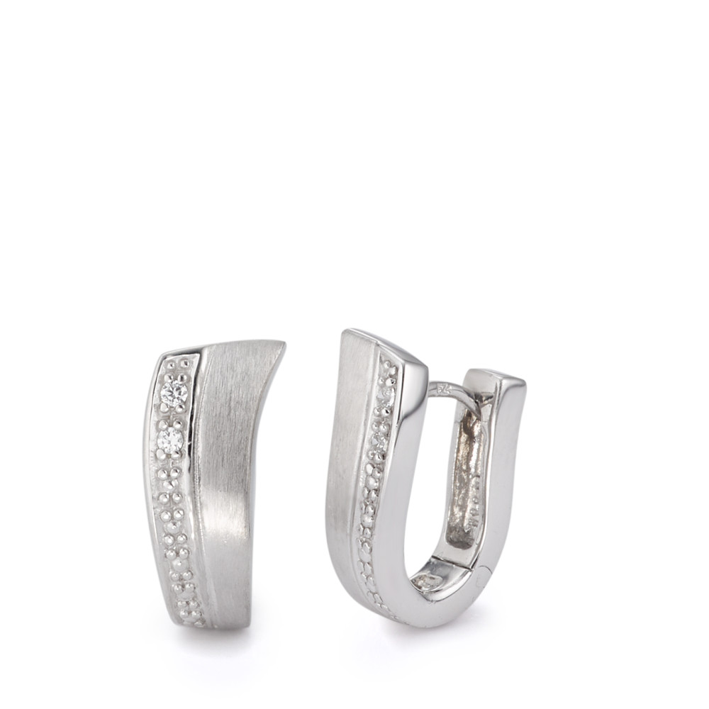 Créoles à charnières Argent Zircone 4 Pierres Rhodié-537835