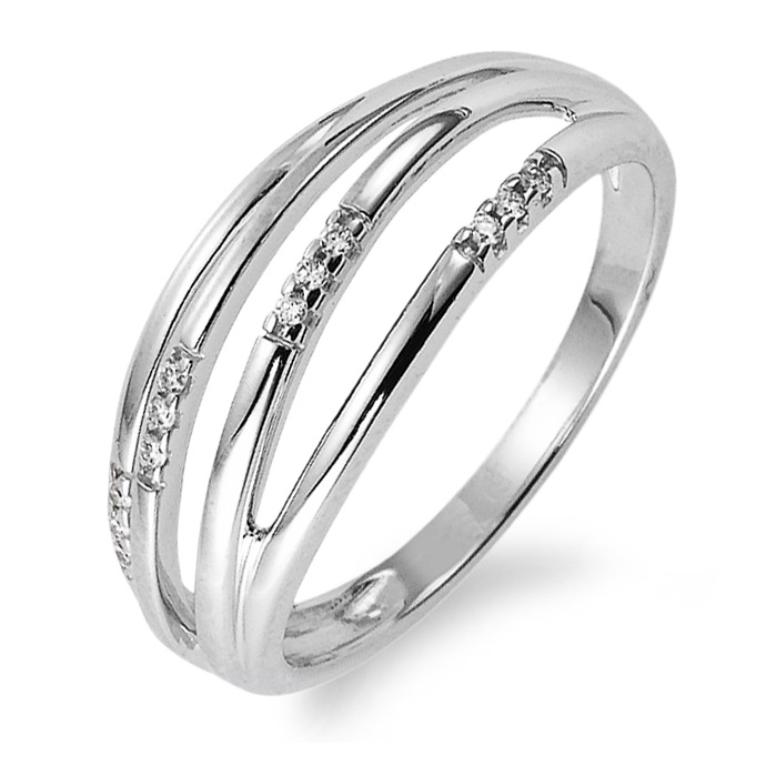 Bague Or blanc 18K Diamant 0.06 ct, 12 Pierres, w-si-537861