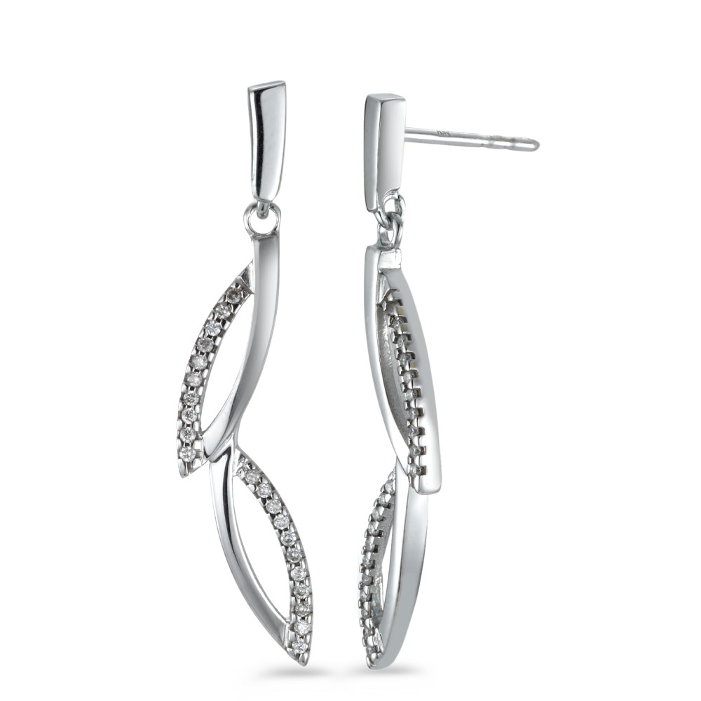 Pendant d'oreilles Or blanc 18K Diamant 0.17 ct, 42 Pierres, w-si-537863