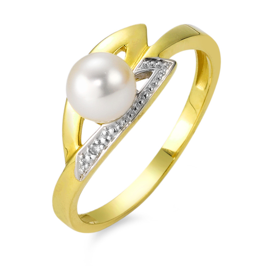 Bague Or jaune 18K perle d'eau douce, 6 mm-537877