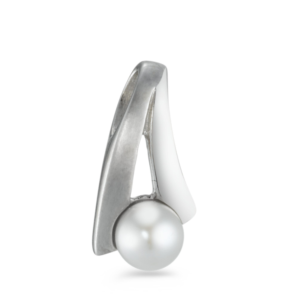 Pendentif Or blanc 18K perle d'eau douce blanc, 5 mm-538598