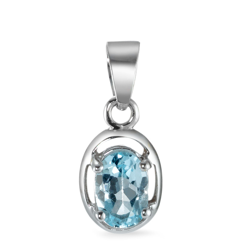 Pendentif Or blanc 18K Topaze bleu-538600