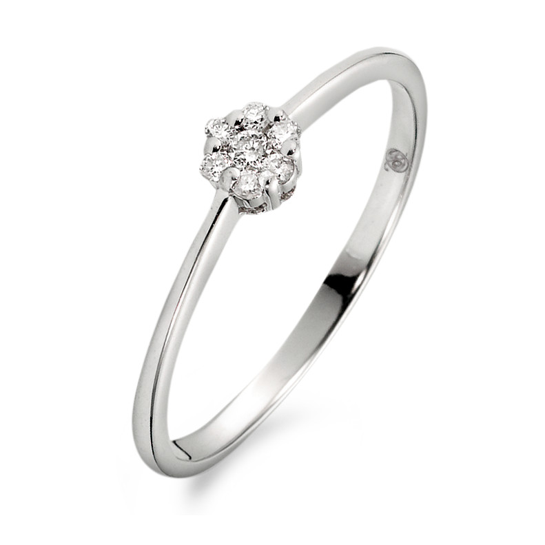 Bague Or blanc 18K Diamant blanc, 0.08 ct, 7 Pierres, w-si Ø4 mm-540262