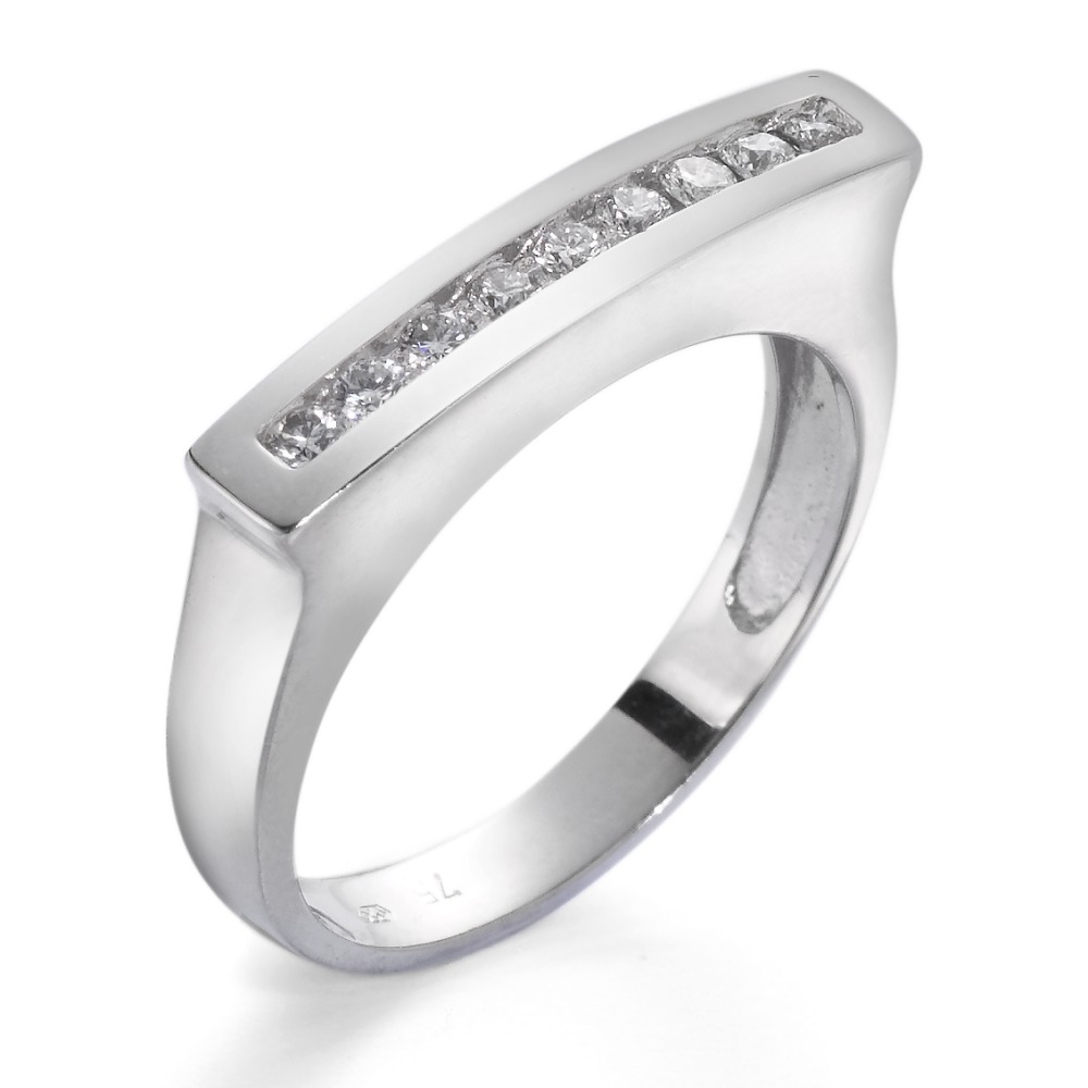 Bague Or blanc 18K Diamant 0.18 ct, 9 Pierres, w-si-541402