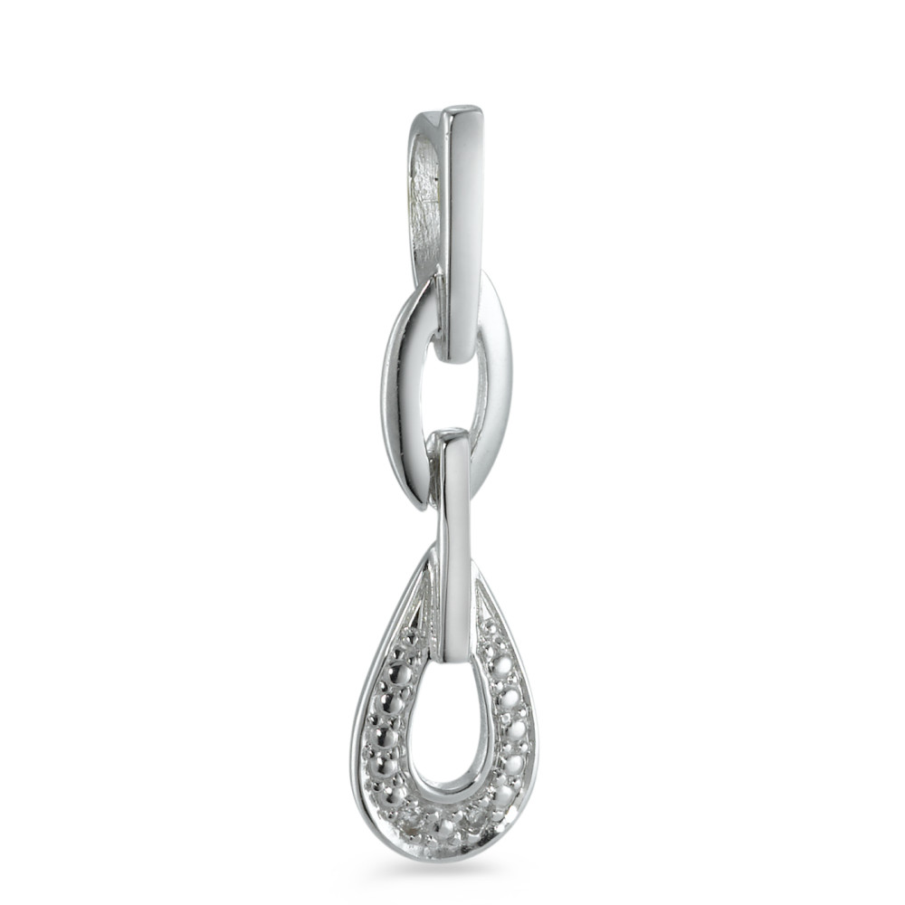Pendentif Or blanc 18K Diamant 0.01 ct, 2 Pierres, w-si-541406
