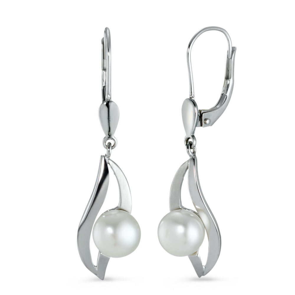 Pendant d'oreilles Or blanc 18K perle d'eau douce-541410