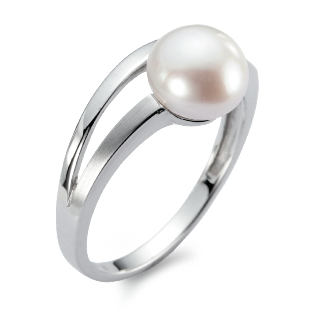 Bague Or blanc 18K perle d'eau douce-541412