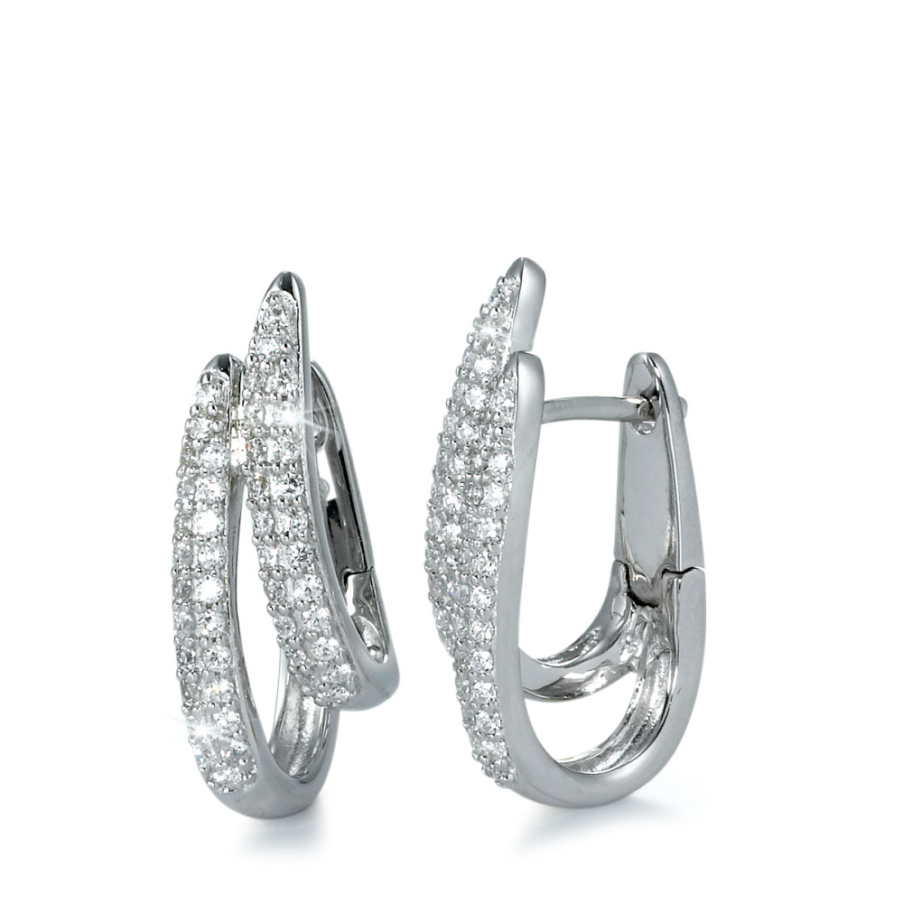 Créoles à charnières Argent Zirconia rhodié-541512