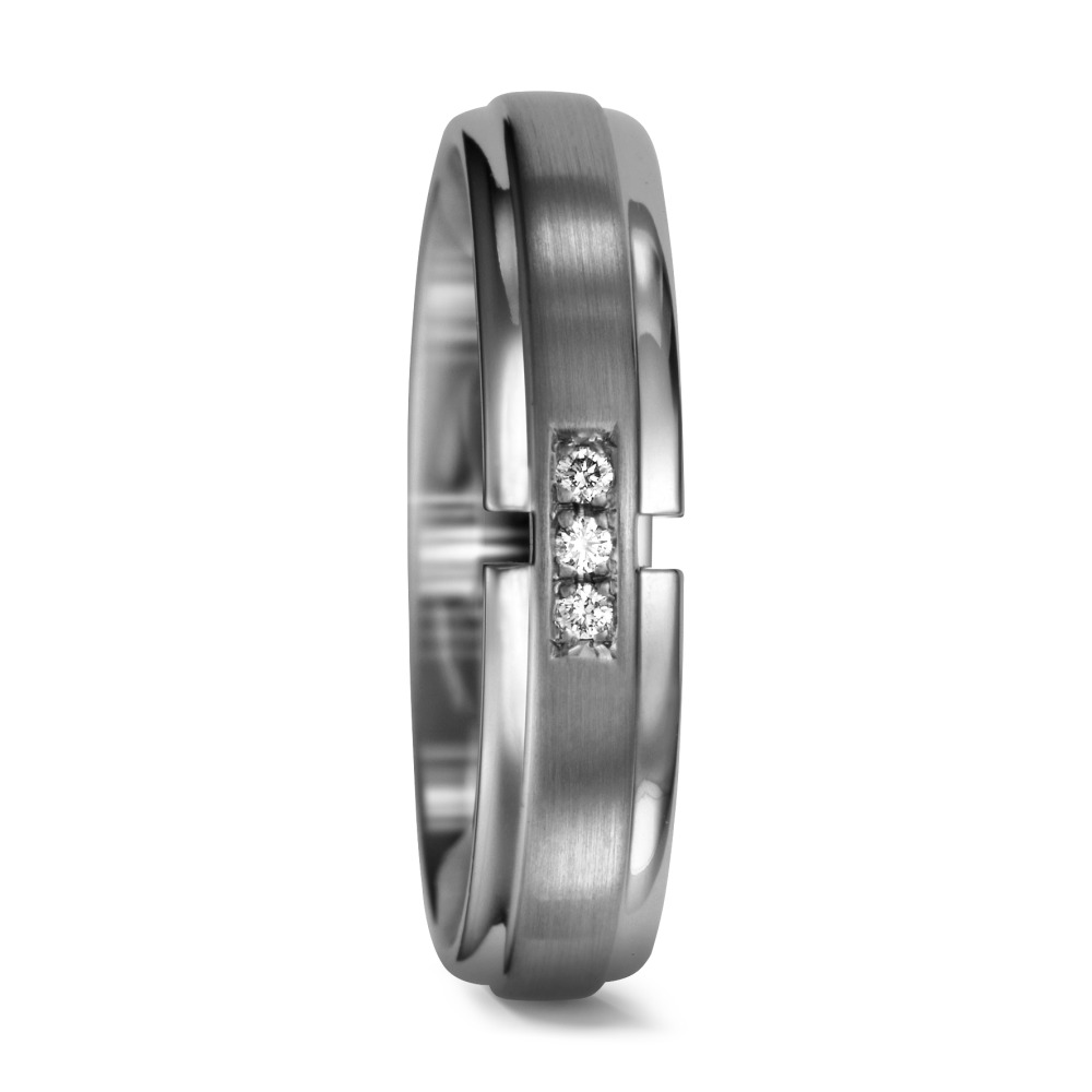 Alliance Palladium 950 Diamant 0.03 ct, 3 Pierres, tw-si-541604