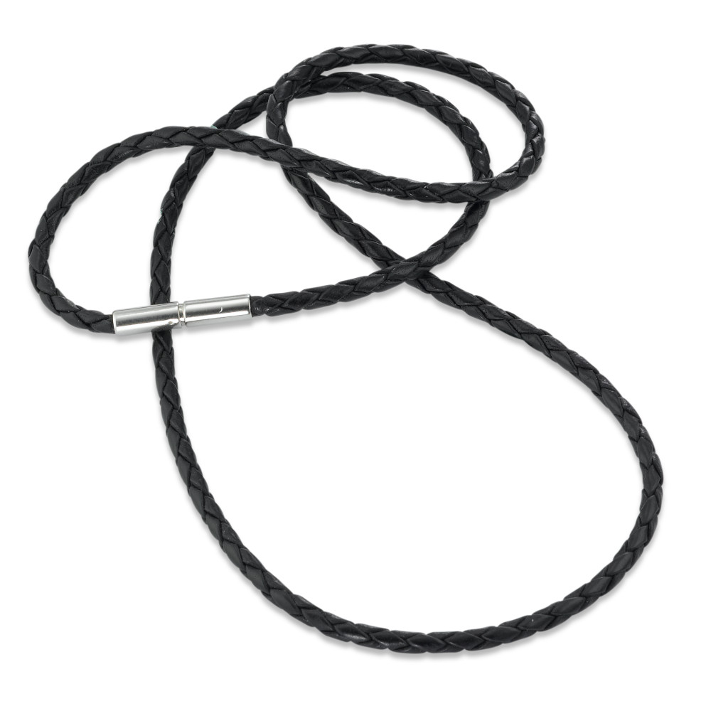 Cordon de cou Cuir, Acier inoxydable 50 cm Ø4 mm-542288