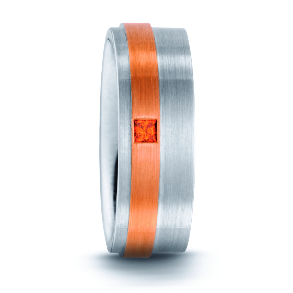 Bague Platine 950 Diamant orange, 0.05 ct, carrée, w-si-543587