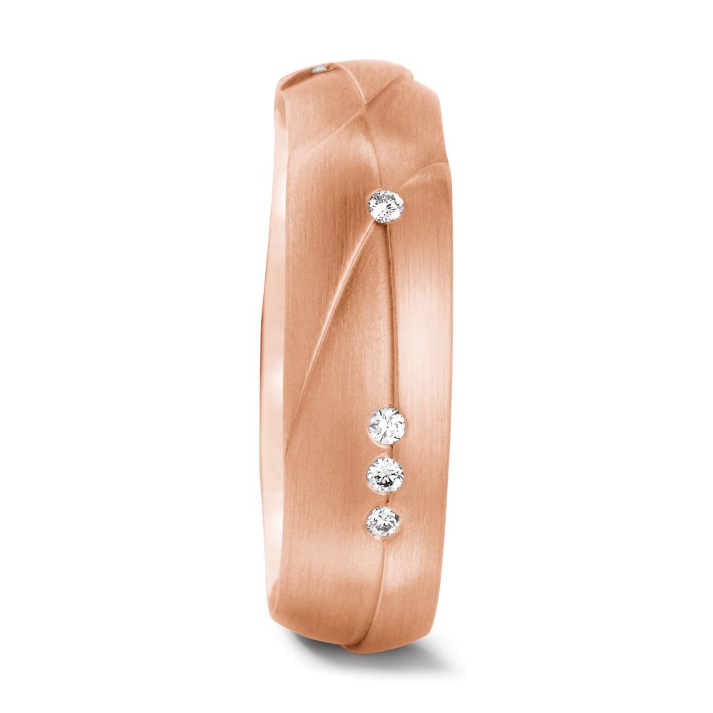 Alliance Or rose 18K Diamant 0.06 ct, 6 Pierres, tw-si-543594
