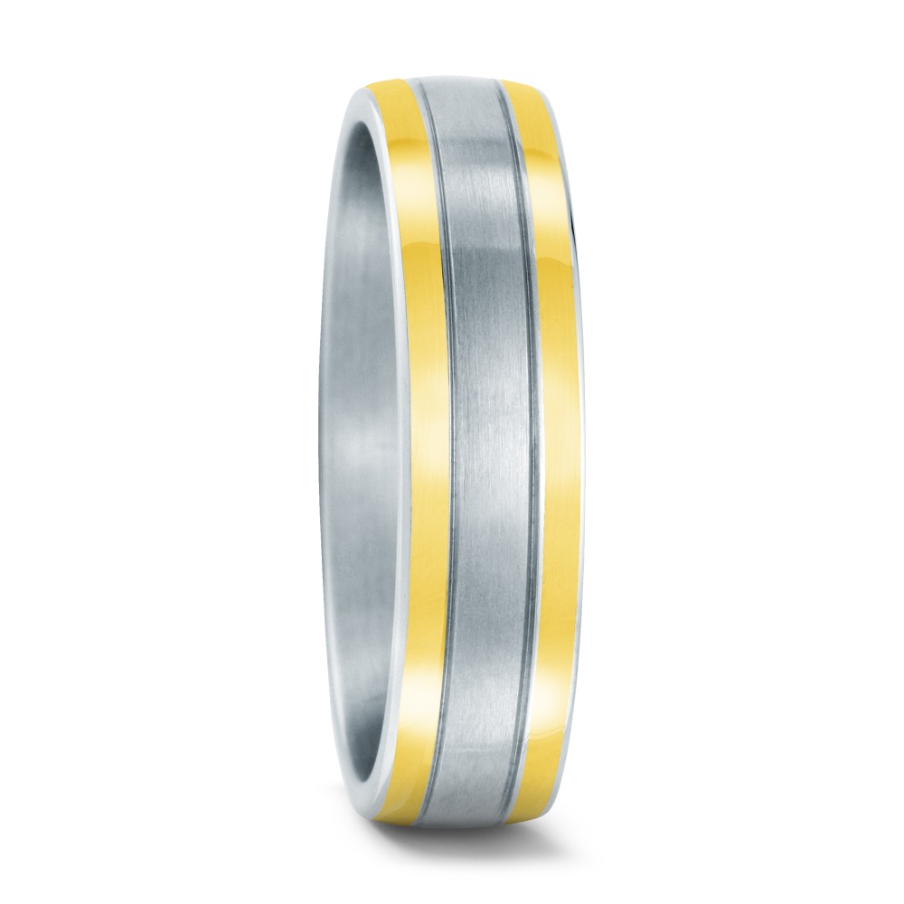 Partnerring Edelstahl, 585/14 K Gelbgold-544205