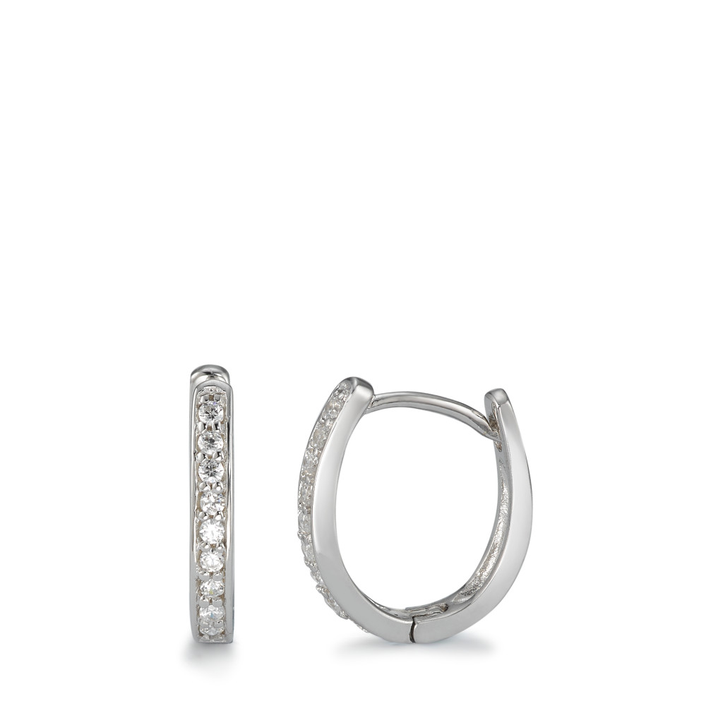 Créoles à charnières Argent Zircone Rhodié-544305