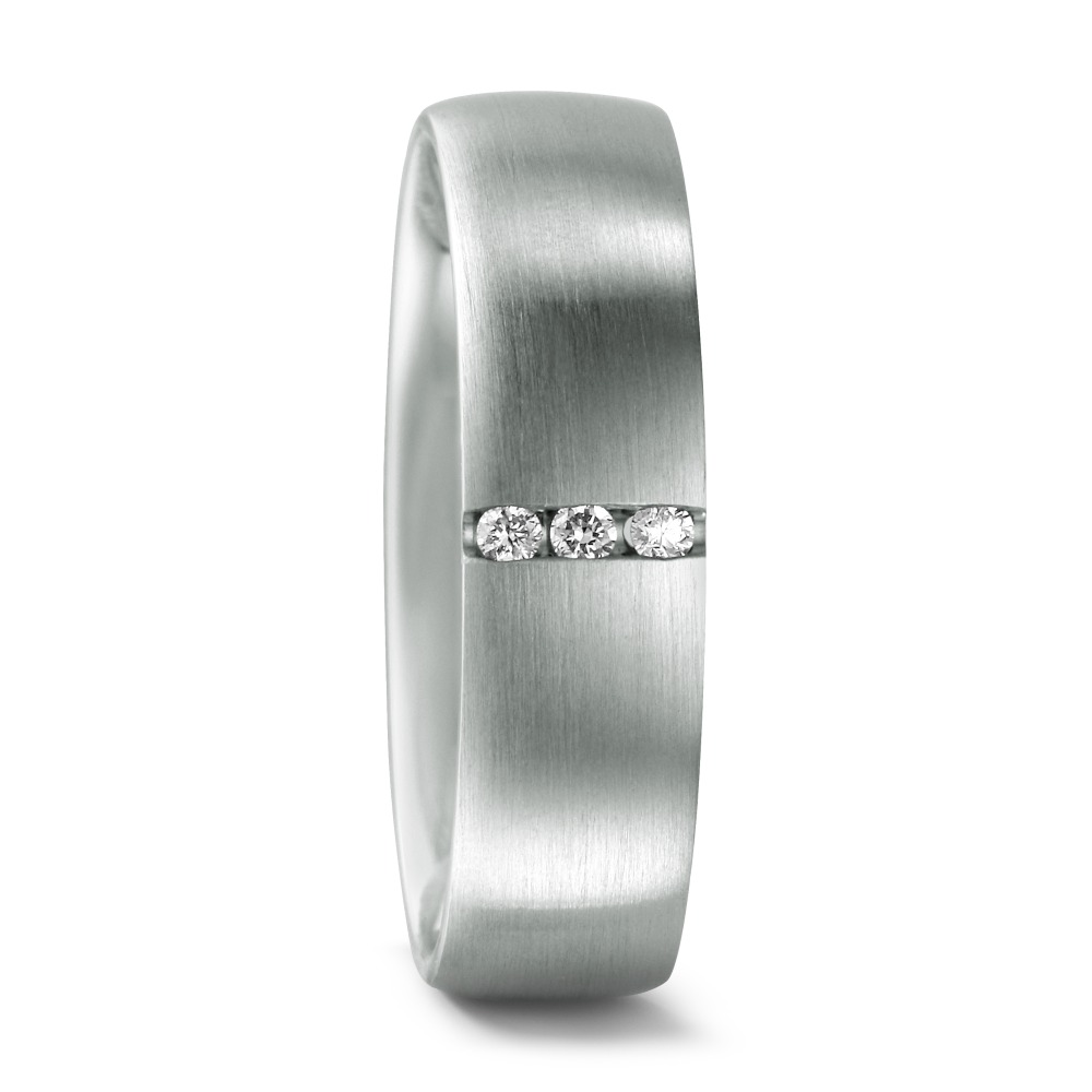 Alliance Platine 950 Diamant 0.03 ct, 3 Pierres, w-si-544437