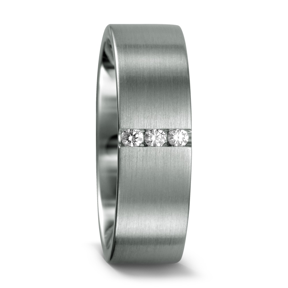 Alliance Platine 950 Diamant 0.06 ct, 3 Pierres, tw-si-544923