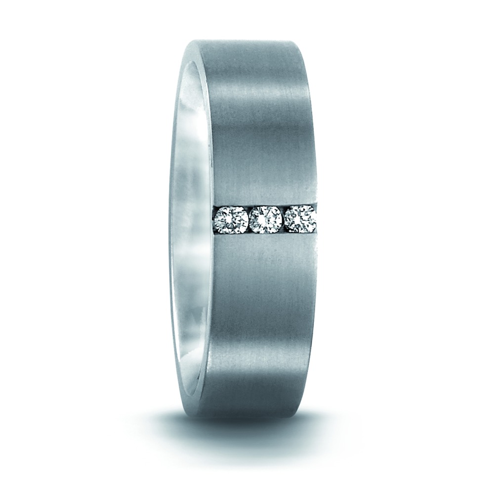 Alliance Palladium 950 Diamant 0.06 ct, 3 Pierres, tw-si-544928