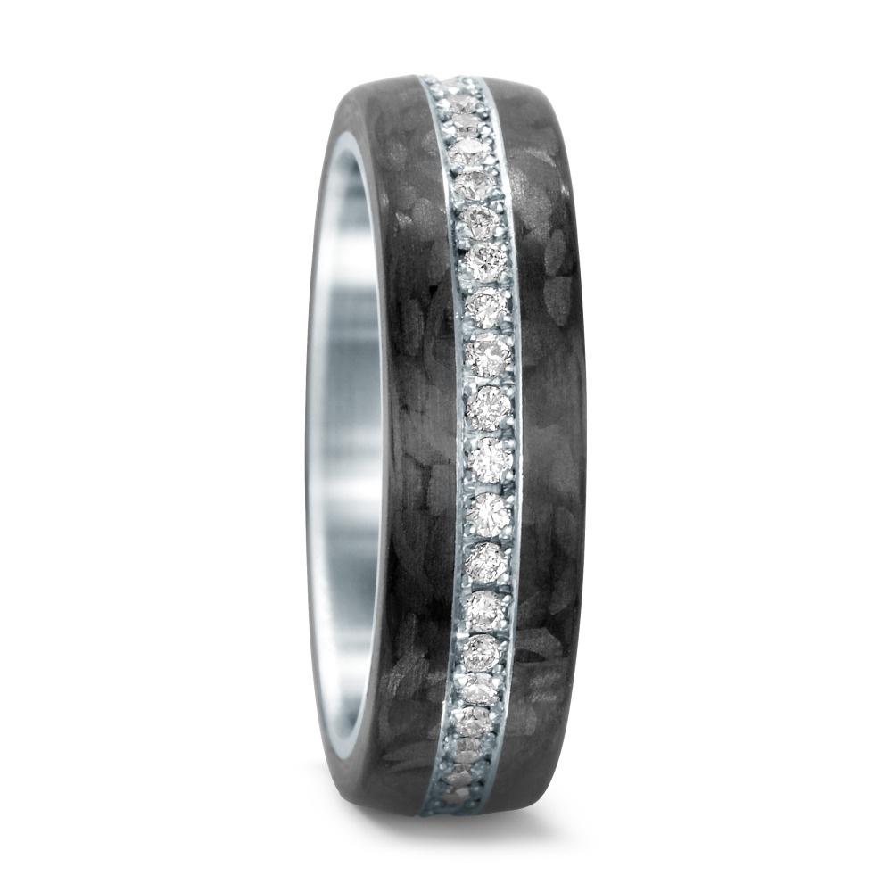 Bague d'éternité Acier inoxydable, Carbone Diamant 0.46 ct, 46 Pierres, w-si-545715