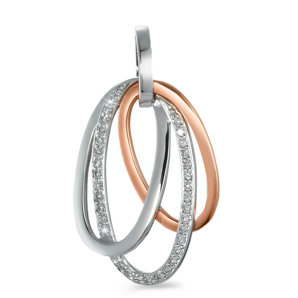 Anhänger 750/18 K Weissgold, 750/18 K Rotgold Diamant 0.17 ct, 34 Steine, w-si-546240