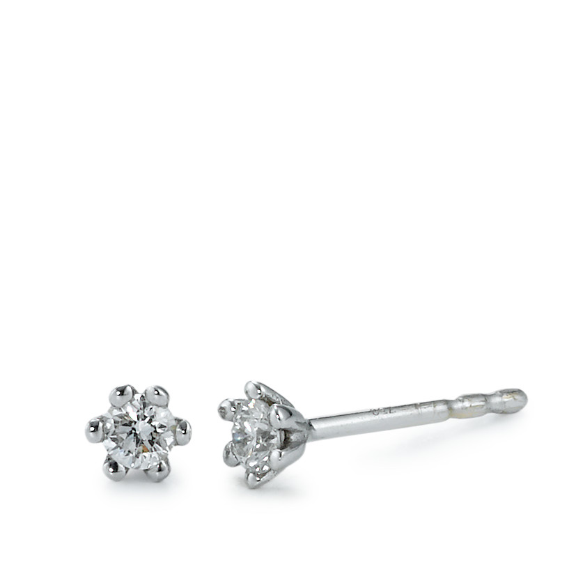 Clous d'oreilles Or blanc 18K Diamant 0.15 ct, 2 Pierres, w-si-546290