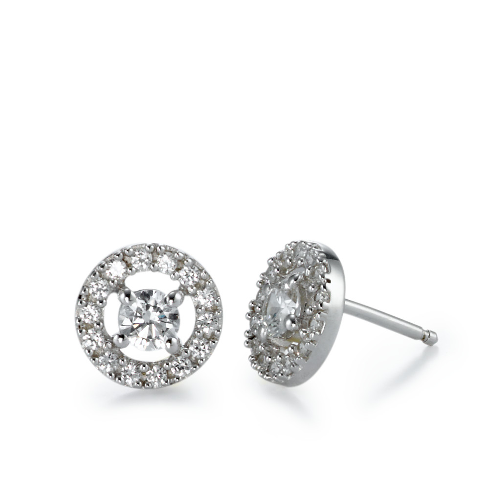 Clous d'oreilles Argent Zircone Rhodié Ø10 mm-546310