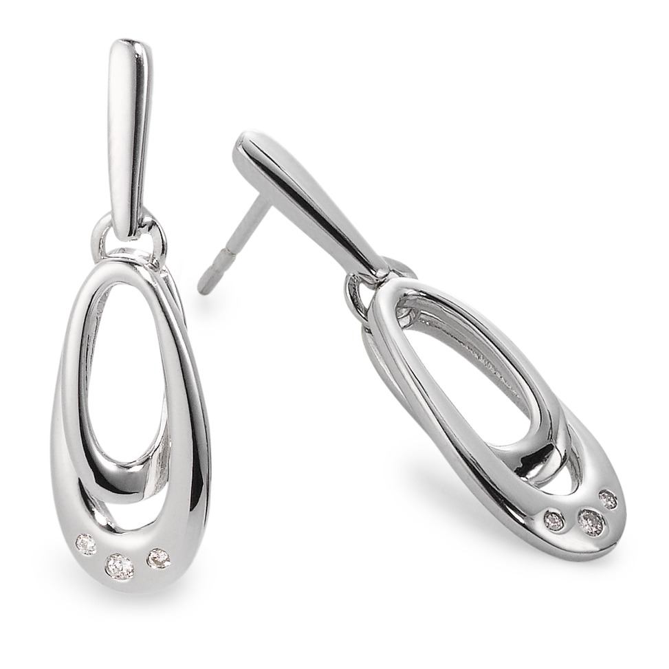 Pendant d'oreilles Or blanc 9K Diamant 0.04 ct, 6 Pierres, w-si-546328