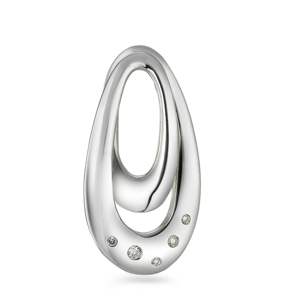 Pendentif Or blanc 9K Diamant 0.04 ct, 5 Pierres, w-si-546340