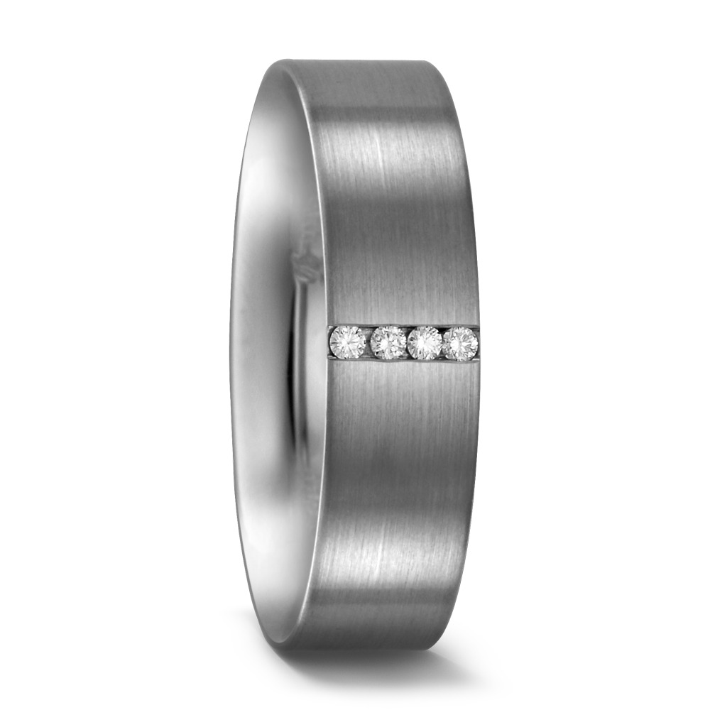 Bague Palladium 950 Diamant 0.04 ct, 4 Pierres, tw-si-546378