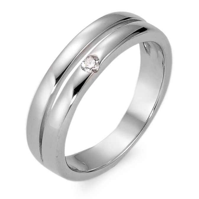 Bague Or blanc 18K Diamant 0.05 ct, w-si-546433