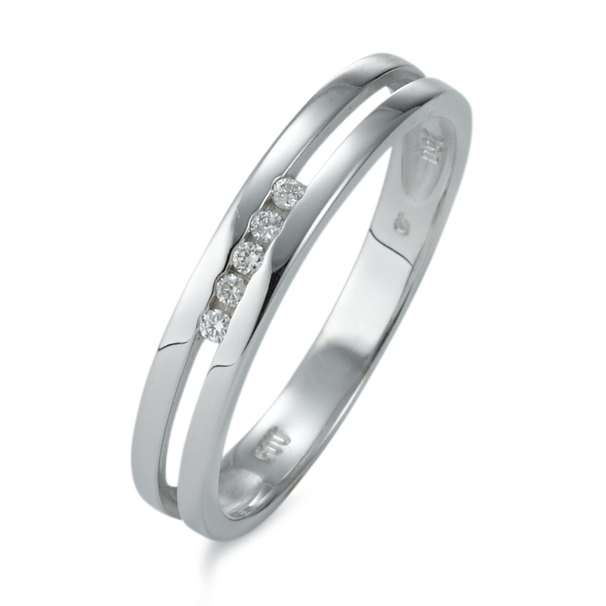 Bague Or blanc 18K Diamant 0.05 ct, 5 Pierres, w-si-546435