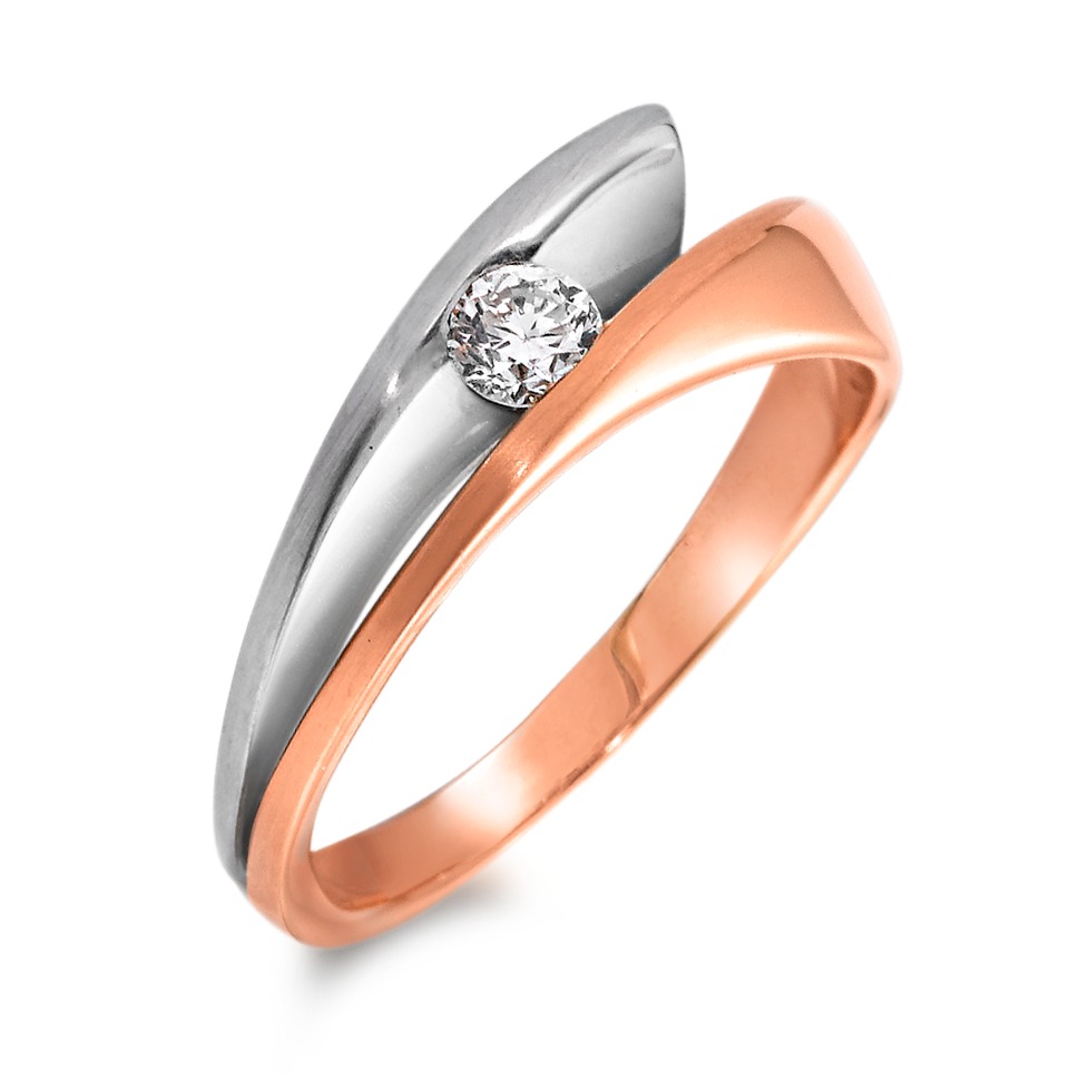 Bague Or rouge 18K, Or blanc 18K Diamant 0.15 ct, w-si-546450