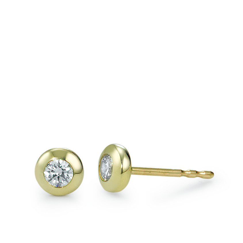 Clous d'oreilles Or jaune 9K Zircone 2 Pierres Ø5 mm-546452