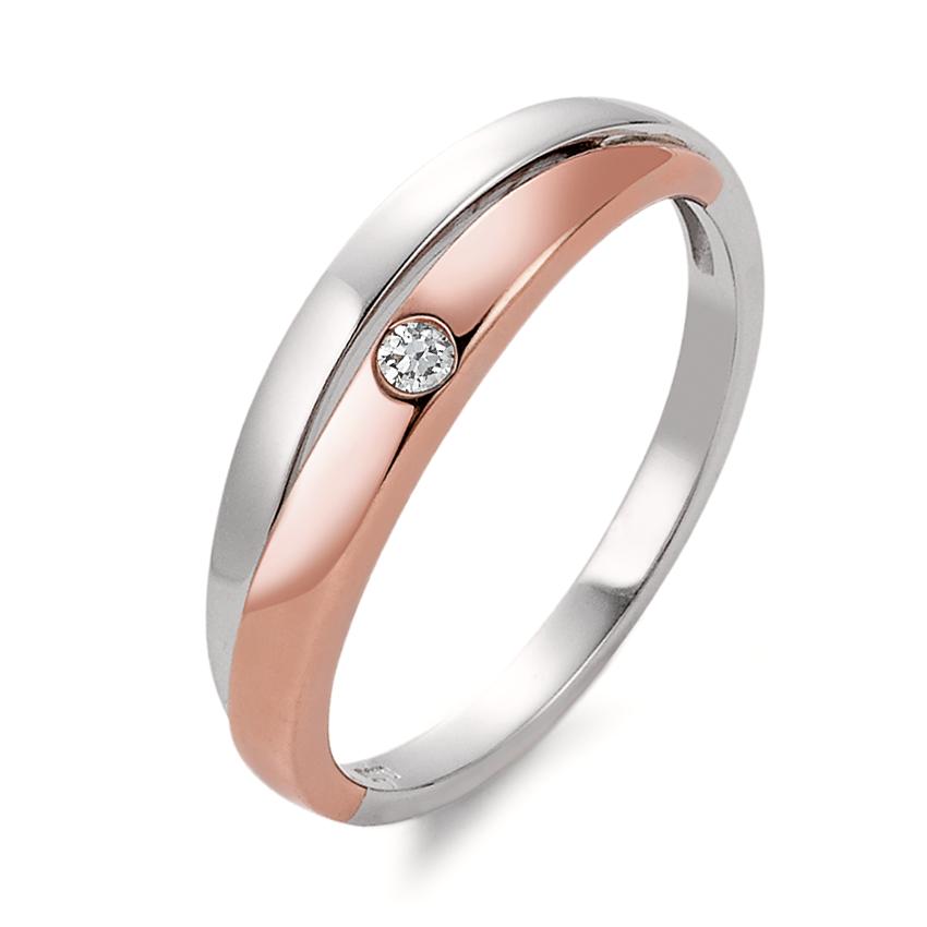 Bague Or blanc 9K, Or rouge 9K Diamant 0.03 ct, tw-si-546464
