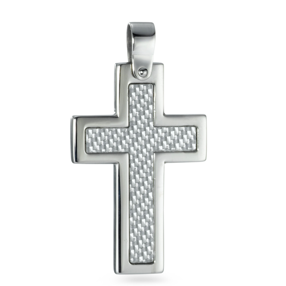 Pendentif Acier inoxydable, Carbone Croix-546534
