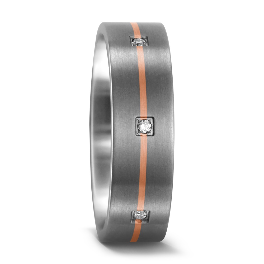 Bague Titane, Or rouge 18K Diamant 0.04 ct, 4 Pierres, w-si-546791