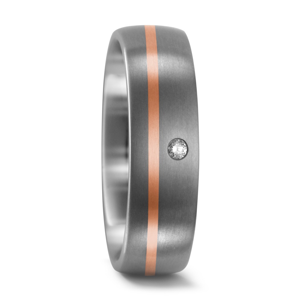 Partnerring Titan, 750/18 K Rotgold Diamant 0.02 ct, w-si-546794