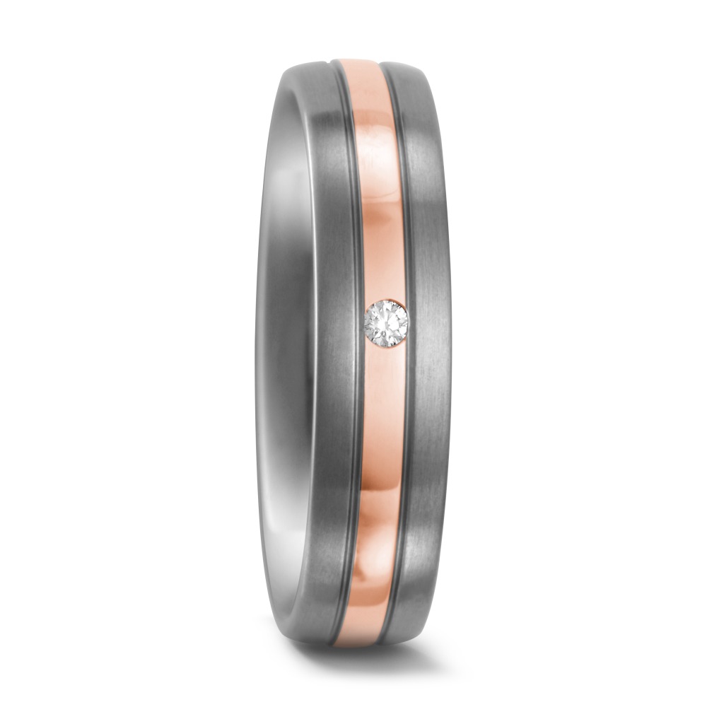 Partnerring Titan, 750/18 K Rotgold Diamant 0.02 ct, w-si-546835
