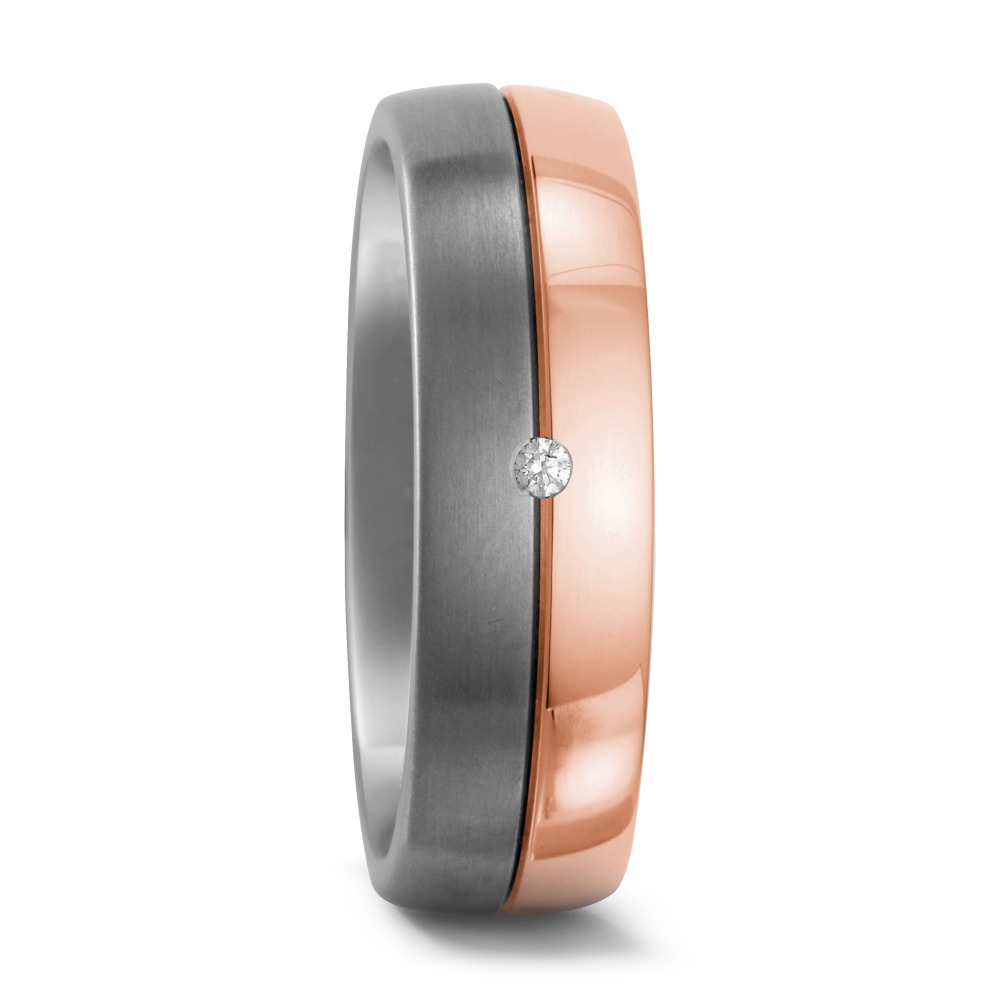 Bague Titane, Or rouge 18K Diamant 0.02 ct, w-si-546836