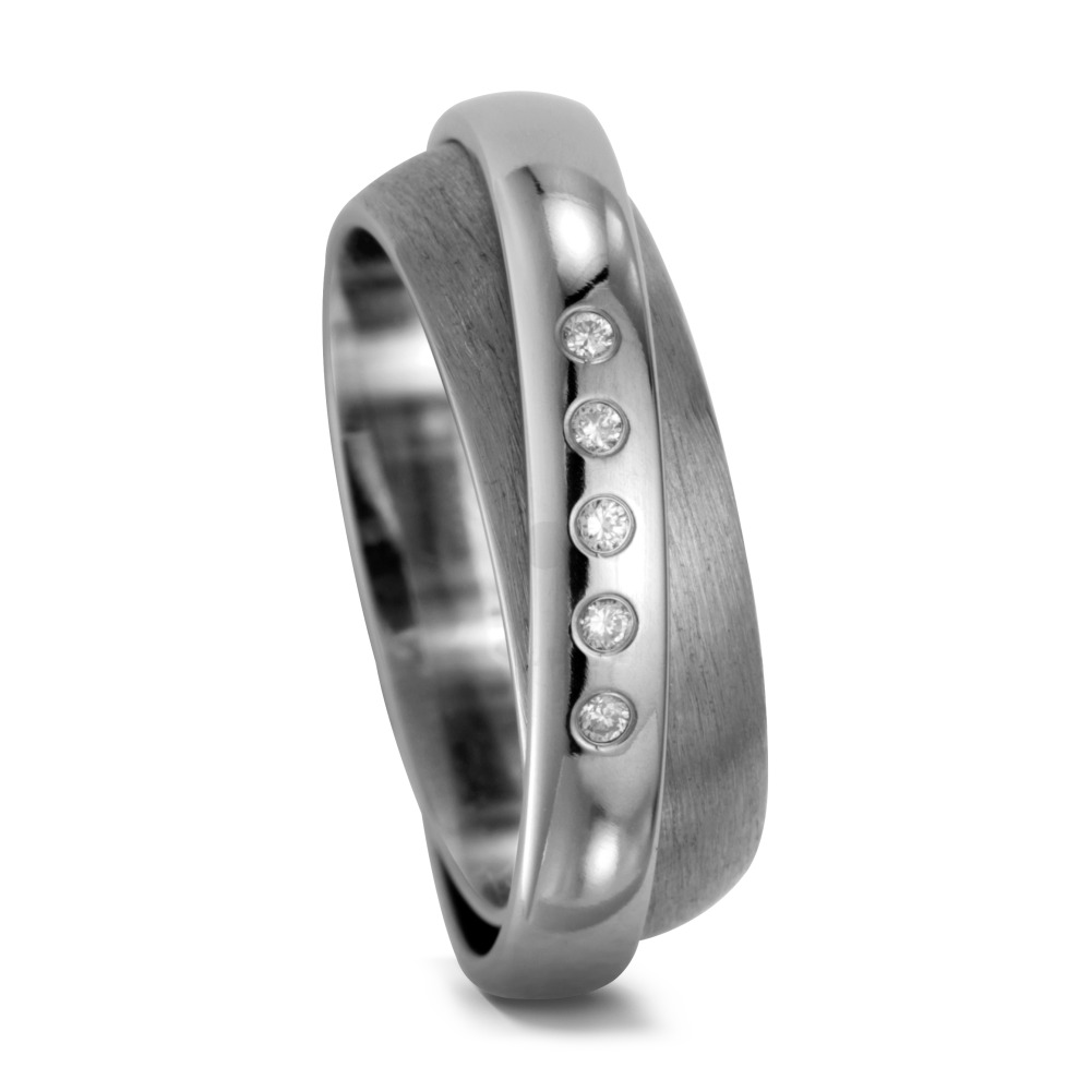 Alliance Titane Diamant 0.05 ct, 5 Pierres, w-si-547130